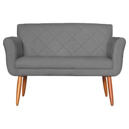 Namoradeira Decorativa Isabela Pés Palito Suede Cinza - DS Estofados