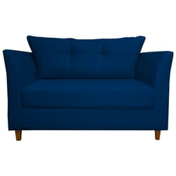 Namoradeira Decorativa Isis Pés Trapézio Suede Azul Marinho - DS Estofados