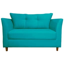 Namoradeira Decorativa Isis Pés Trapézio Suede Azul Turquesa - DS Estofados