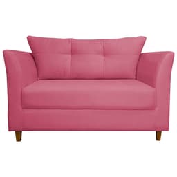 Namoradeira Decorativa Isis Pés Trapézio Suede Rosa - DS Estofados