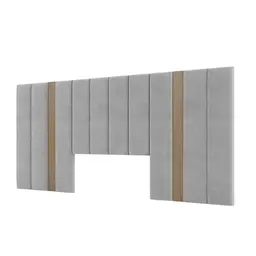 Cabeceira Queen James Cinza e Freijó