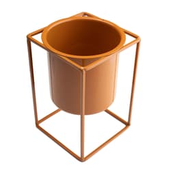 Vaso Decorativo Terracota com Suporte em Metal 16x11 cm - D'Rossi