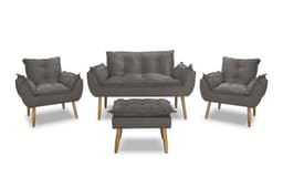 Kit Poltrona 01 Namoradeira 02 Conforto com Puff