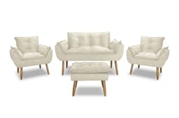 Kit Poltrona 01 Namoradeira 02 Conforto com Puff