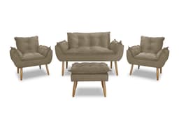 Kit Poltrona 01 Namoradeira 02 Conforto com Puff