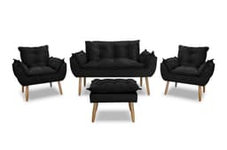 Kit Poltrona 01 Namoradeira 02 Conforto com Puff