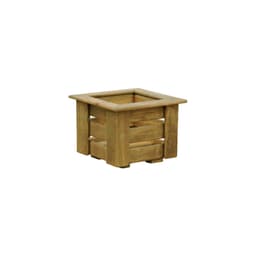 Cachepô Malta Madeira Maciça 25x25x17cm Natural/Madeira