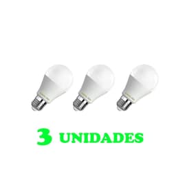 3 Lampadas Bulbo E27 15W Ed Bivolt Policarbonato Leitosa Branco