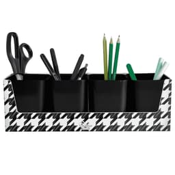 Kit 4 Porta Objetos Com Suporte Pied De Poule Organizador De Escritório Dello