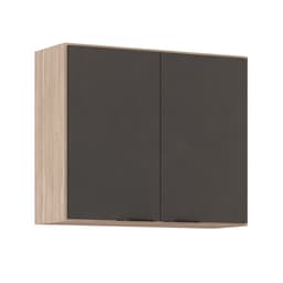 Armário Aéreo Firenze 2 Portas Avena e Grafito