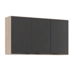 Armário Aéreo Firenze 3 Portas Avena e Grafito