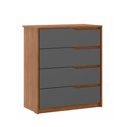 Cômoda Átria 4 Gavetas Amêndola e Grafito