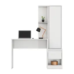 Escrivaninha com Armário Morada 1 PT 1 GV Branca
