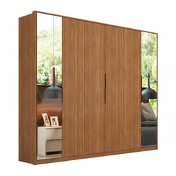 Guarda-Roupa Casal com 2 Espelhos Atrice 6 Portas 6 Gavetas Amêndola