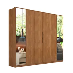 Guarda-Roupa Casal com 2 Espelhos Atrice 6 Portas 6 Gavetas Amêndola