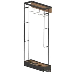 Porta Espetos Para Churrasco Steel em Chapa de Aço e Madeira com Porta Condimentos