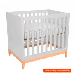 Berço Minicama Amor Perfeito II Branco e Pinus