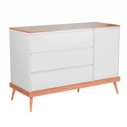 Cômoda Infantil Amor Perfeito 1 PT 3 GV Branca e Pinus