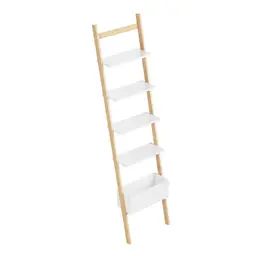 Estante Escada Sambalelê Branca e Natural