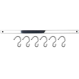 Barra 55cm com 6 Ganchos Aço inox Suporte Porta Utensílios P