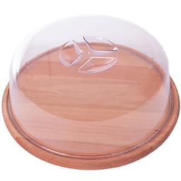 Boleira de Madeira com Tampa Acrílica 31cm Essence Suporte p