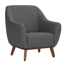 Poltrona Paloma Linho Mescla Chumbo e Castanho