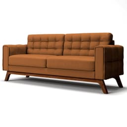 Sofá 150 cm 2 Lugares Sandero B-262 Veludo Telha - Domi
