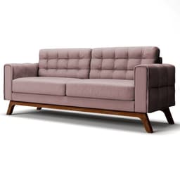 Sofá 150 cm 2 Lugares Sandero B-305 Veludo Rosê - Domi