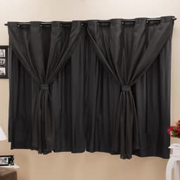 Cortina Blackout PVC c/ Voil Preto Corta Luz 2,80m X 1,60m