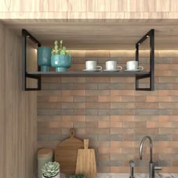 Nicho Industrial Suspenso Teto Cozinha prateleira industrial suspensa nicho industrial nichos para cozinha Prateleira