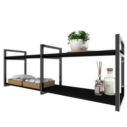 Nicho banheiro organizador preto preta pratileira parede suporte suspensa