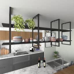 Prateleira Industrial Suspensa Teto Cozinha pratileira prateleira mdf nicho industrial nichos para cozinha prateleira