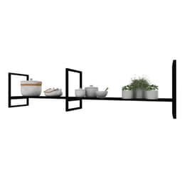 Prateleira Suspensa Teto Cozinha suporte industrial nicho industrial nichos para cozinha Prateleira de ferro e madeira