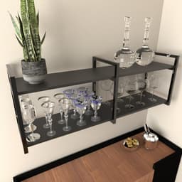 Prateleira banheiro organizador preto preta pratileira parede suporte suspensa