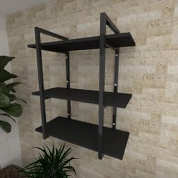 Prateleira industrial para Sala aço cor preto prateleiras 30 cm cor preto modelo ind09psl