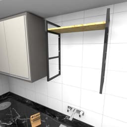 Prateleira industrial para cozinha aço cor preto prateleiras 30 cm cor OSB modelo ind15osbc