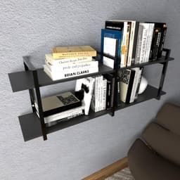 Prateleira moveis escritorio quarto estante infantil livros preto ferro e madeira