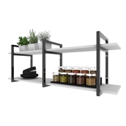 Prateleira nichos cozinha branco off white suporte industrial suspensa
