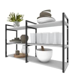 Prateleira nichos cozinha branco suporte industrial carrinho moderno suspenso madeira