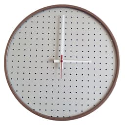 Relógio Round Marrom Mostrador Branco Perfurado 50 cm