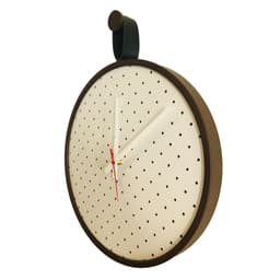 Relogio Short Strip Marrom Alça Preta Mostrador Branco Perfurado 40 cm