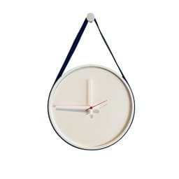 Relogio Adnet Branco Alça Preta Mostrador Branco 40 cm