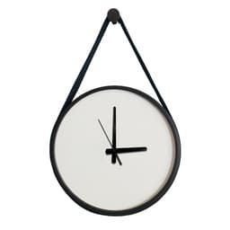 Relogio Adnet Marrom Alça Preta Mostrador Branco 40 cm