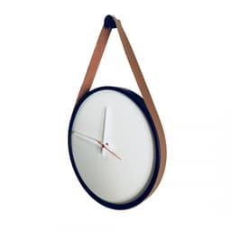 Relogio Adnet Preto Alça Caramelo Mostrador Branco 40 cm