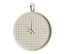 Relogio Short Strip Branco Alça Caramelo Mostrador Branco Perfurado 40 cm