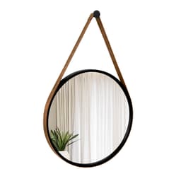 Espelho Decorativo Adnet  Preto Alça Rajada 60 cm de diâmetro