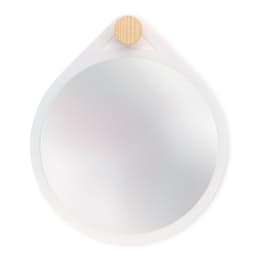 Espelho Decorativo Adnet Flat Branco Off White 40 Cm Redondo Branco, 40 cm