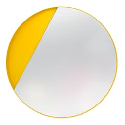 Espelho Decorativo Meia Lua Amarelo 50 Cm Redondo Amarelo, 50 cm