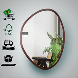 Espelho Decorativo Orgânico Tabaco 50x64 cm