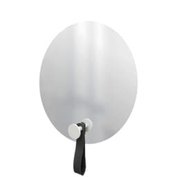 Espelho Funcional Hook Branco Alça Prata 50 cm Redondo
